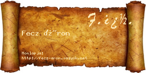 Fecz Áron névjegykártya